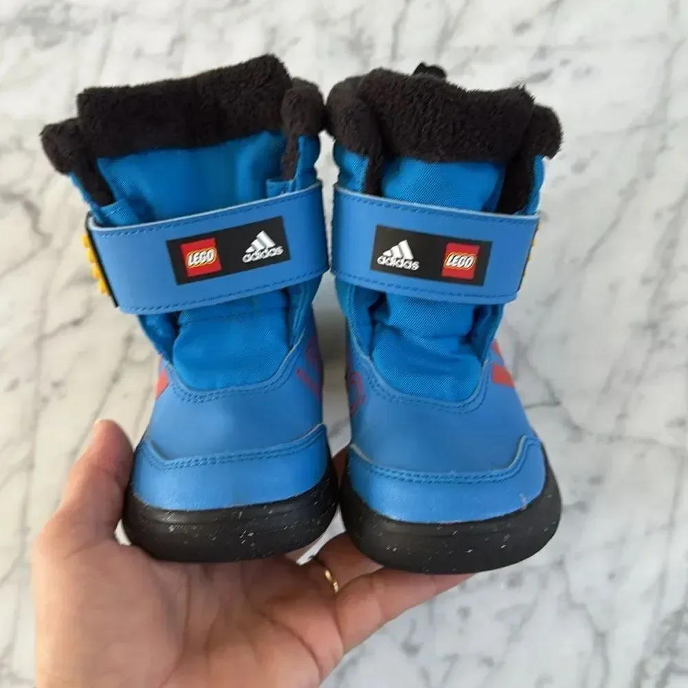 Adidas x LEGO Winterplay Winter Boots Shock Blue Red Sz 7